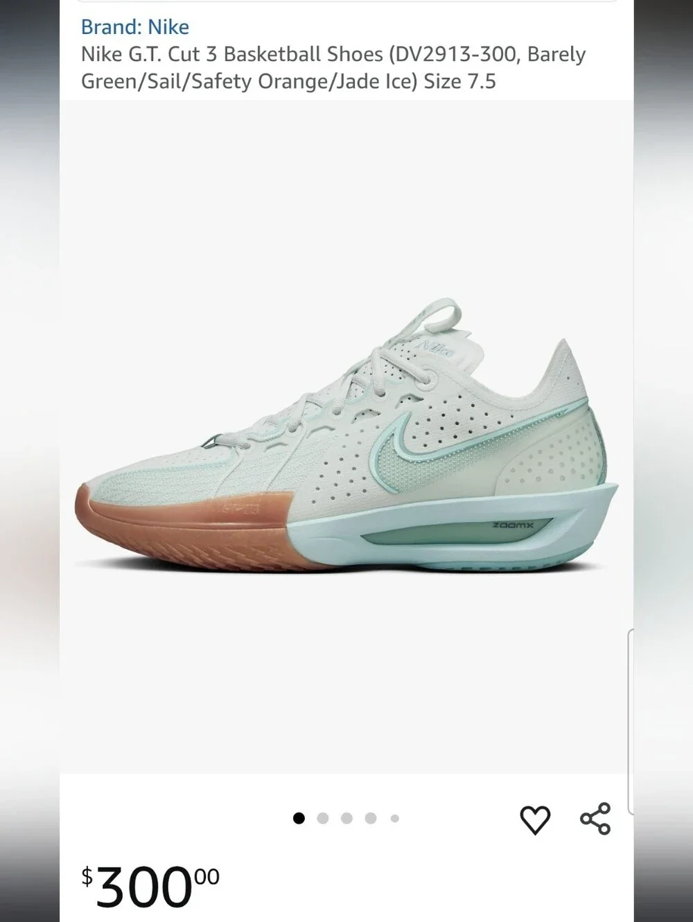 Nike Men's/ Women's Low-Top Training Sneakers in Mint Green and Gum